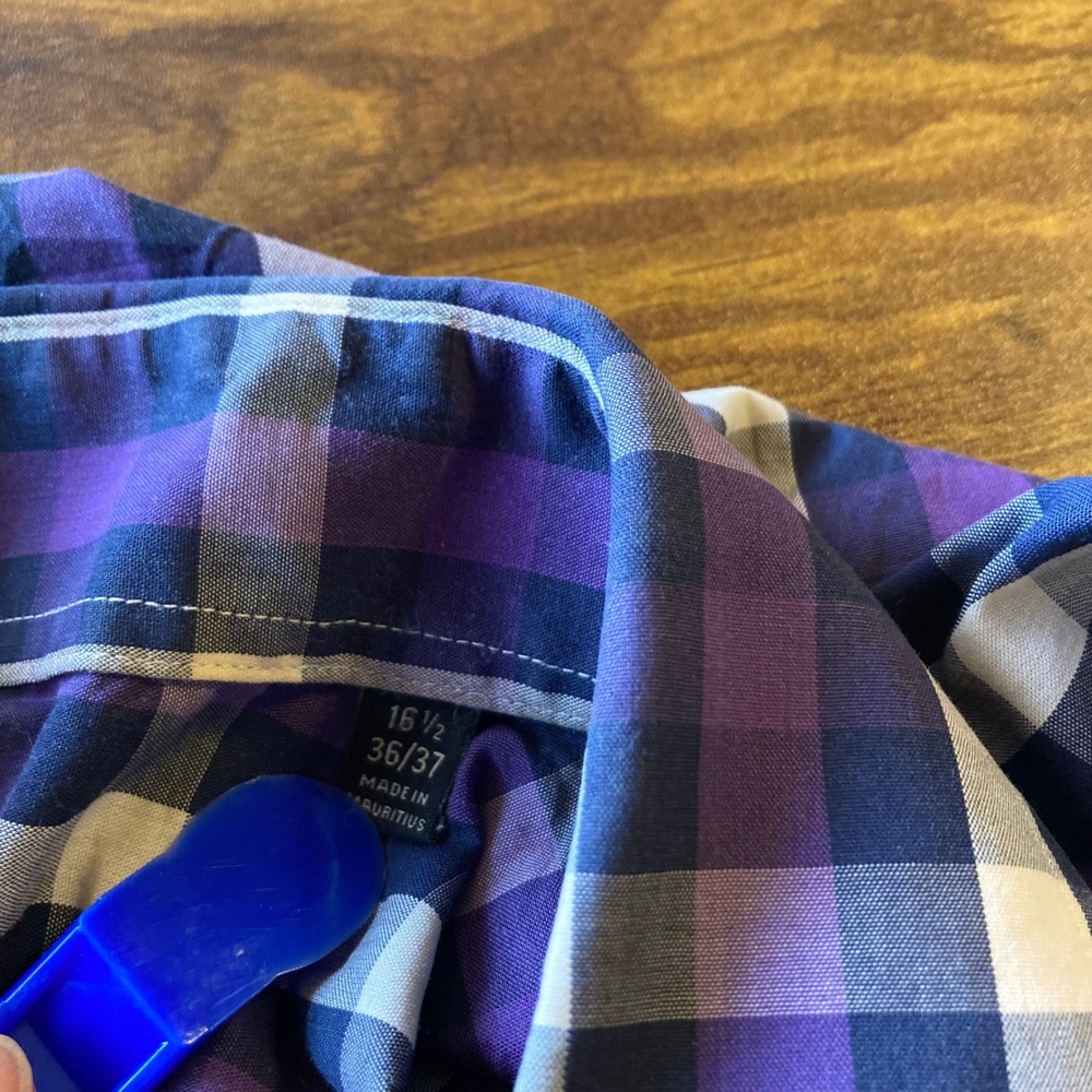 14th & Union‎ Purple Plaid XL Trim Fit Wrinkle Resistant Long Sleeve Shirt - Picture 7 of 7